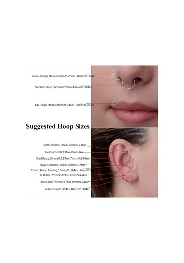 Willowhaven 5 Adet 316l Paslanmaz Çelik Burun Halkası Tragus Kıkırdak Helix Küpe Çok Renkli