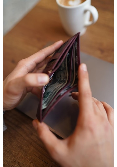 Bayderi Lisande Hakiki Deri Kibar Erkek Cüzdanı - Crazy Bordo