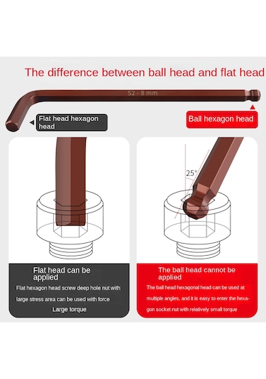 Top Başlı L Allen Seti Uzun Boy 9 Parça