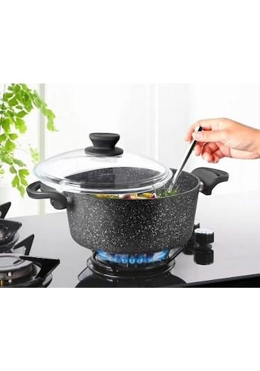 Lavonni Granit Derin Tencere Siyah 20 Cm