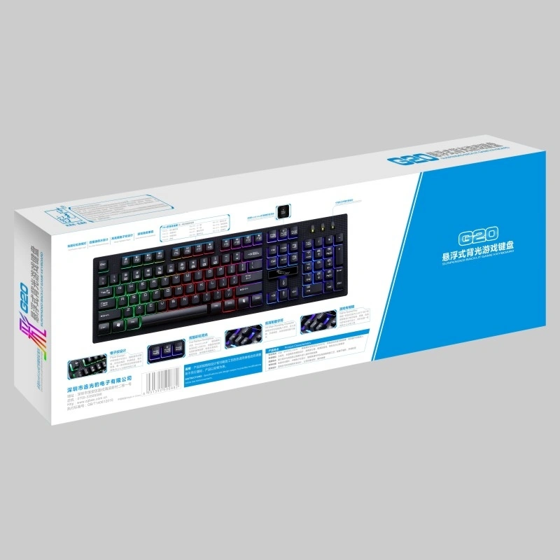 Sones Zgb G20 104 Tuşlu Usb Kablolu Mekanik Hisli Parlayan Bilgisayar Klavyesi Oyun Klavyesi