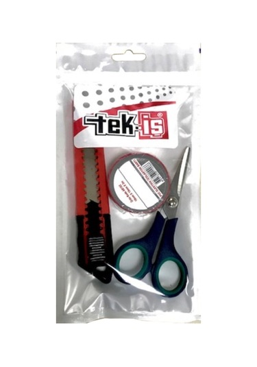 Tek-iş Maket Bıçağı , Izole Bant , Makas Seti 3 Parça