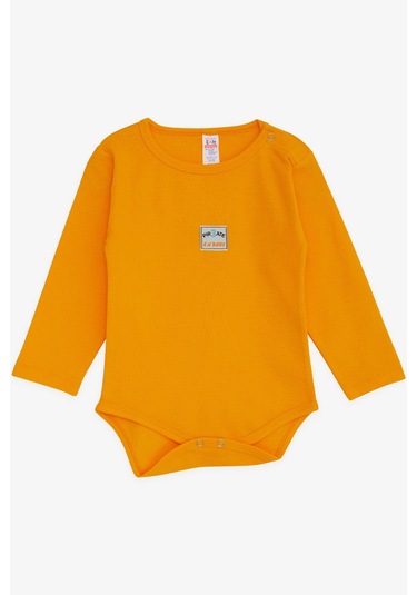 Breeze Erkek Bebek Çıtçıtlı Zıbın Body Yazı Baskılı 9 Ay-3 Yaş, Hardal Sarı