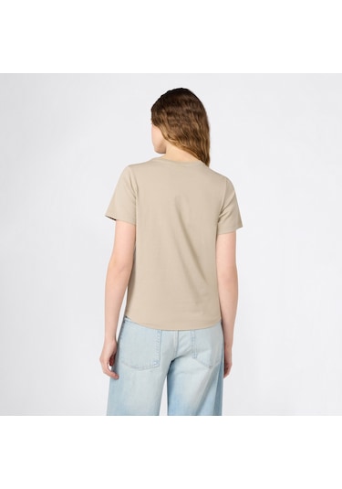 Champion Ss Regular Fit Kadın Bej T-shirt 118408 5559697