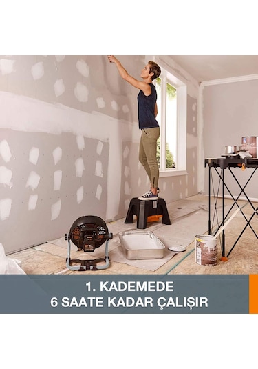 Worx WX095 20Volt 2.0Ah Li-ion 242 MM Profesyonel Hibrit Şantiye Fanı/Vantilatör
