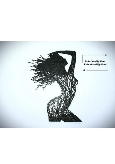Ağaç Kadın Duvar Süsü Siyah