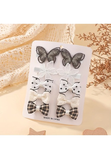 Willowhaven 10 Adet Bohemian Tarzı Çiçekli Fiyonk Saç Aksesuar Seti - Renk 2 Desenli Ve Düz Renk-2