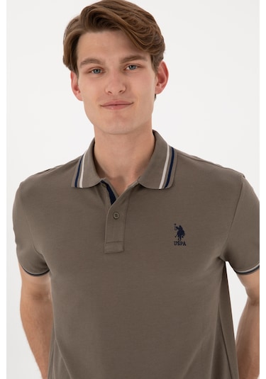 U.s. Polo Assn. Erkek Vizon Tişört Basic 50306011-vr052 Vizon