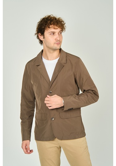 Daynax Erkek Çift Yaka Detaylı Düğme Kapamalı Ceket Mont 4900 Vizon Vizon