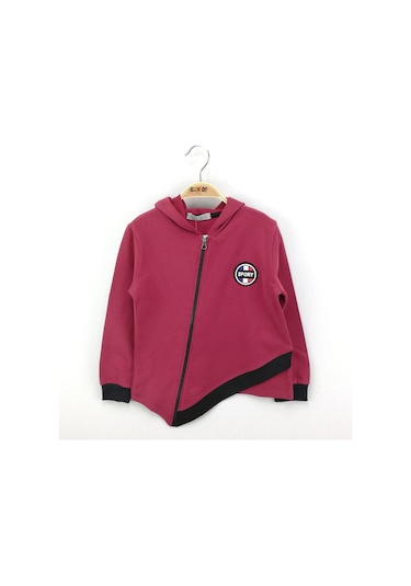 Toontoy Erkek Çocuk Hırka Göğsü Baskı Nakış Bordo