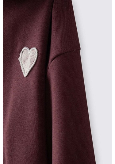 Panço Fermuarlı Bordo Kız Çocuk Sweatshirt 2521gb08023 Bordo