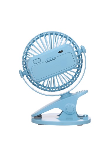 Vkemall Fan 3 Rüzgar Hızı, Usb Şarj, 360 Derece Dönüş, Mavi Mini Masa Fanı