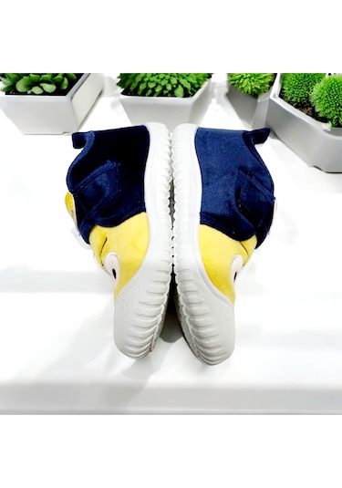 Yumuşacık Cırtlı Ortopedik Eğlenceli Göz Kreş,anaokuku,ev Pandufu Sarı - Beyaz - Lacivert