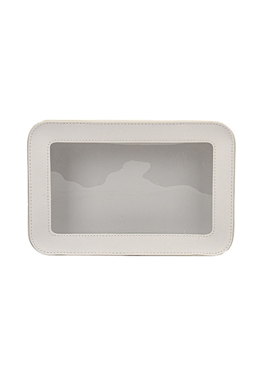 Mufunye Beyaz Şeffaf Kozmetik Çantası Büyük Kapasiteli Taşınabilir Makyaj Organizer El Çantası