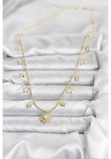 Dodes Dodes Pirinç Gold Renk Güneş Model Kadın Kolye Tg27bko10645 Çok Renkli