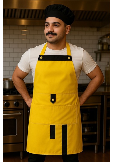 Boydan Askılı, Cepli, Servis Önlüğü 1 Adet Sarı