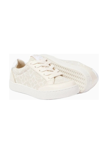 Bonpoint Cameron Deri Detaylı Çocuk Ve Bebek Canvas Sneakers Bej