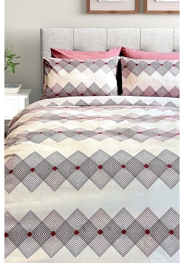 Tek Kişilik Ranforce Nevresim Takımı Düz Çarşaflı Dıamond Pudra