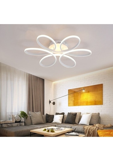 Ömür Avize Ella Modern 6 Lı Ledli Avize., Beyaz