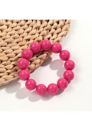 Fishsheep Bohem Tarzı Akrilik Yuvarlak Boncuklu Esnek Bilezik - Kadın Boho Takı 2025 Hediyekoyu Altın Koyu Altın