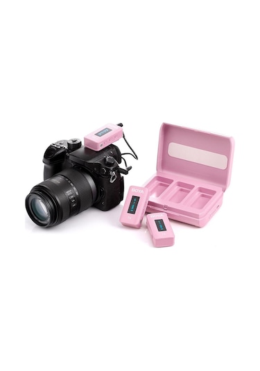Boya BY-XM6-K2P Kablosuz İkili Yaka Mikrofonu (Pembe)