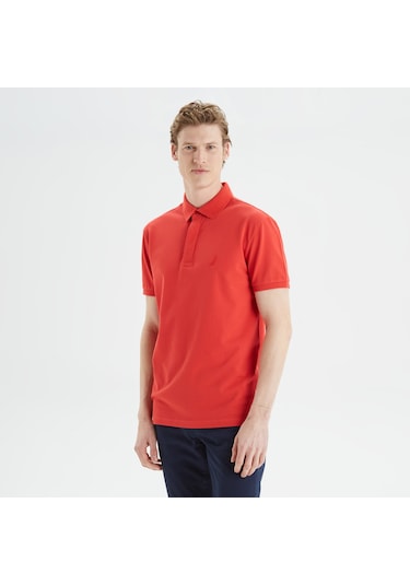 Nautıca Erkek Kırmızı Slım Fıt Kısa Kollu Polo K35062T 6Ro Kırmızı