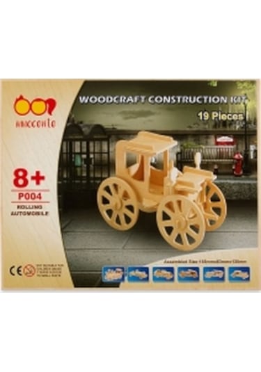 3D Ahşap Puzzle Maket Fayton Araba 19 Parça Woodcraft Constructio