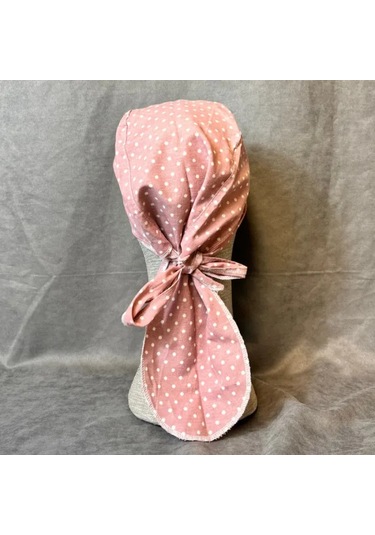 Uretti - Saime 7243 - El Yapımı Pembe Kadın Puantiyeli Bone Pembe