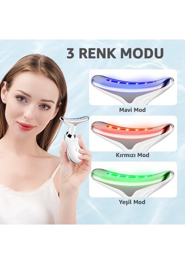 Yüz Ve Boyun Masaj Aleti Ems Cihazı Güzellik Cihazı 3 Programlı Yüz Masaj Aleti Sıkılaştırıcı Masaj Aleti Kırşıklık Giderici Masaj Aleti Isıtmalı Masaj Titreşimli Masaj Aleti Mg102q Çok Renkli