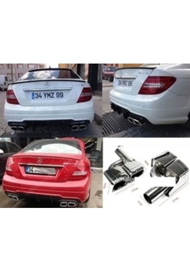 Mercedes Amg W204 Uyumlu Yedek Parça Kare Egzoz Ucu