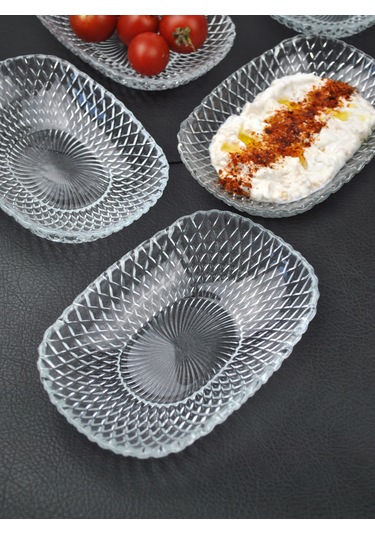2'li Cam Kase Sunum Kayık Meze Tabağı Çerezlik Kasesi 15cm-vera