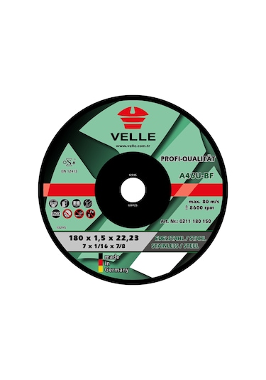 Velle 180x1.5 Inox Kesme Taşı