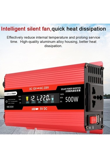 Dancemonkey 500w Araba Güç İnvertörü 12v İla 220v Ac Dönüştürücü Güneş Enerjisi