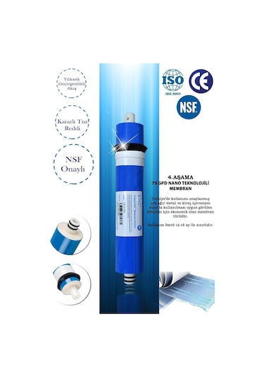 Sumarkt S-max 10 Aşama 12 Lt Metal Tanklı Süper Membran Teknolojili Mineralli Pompalı Su Arıtma Cihazı