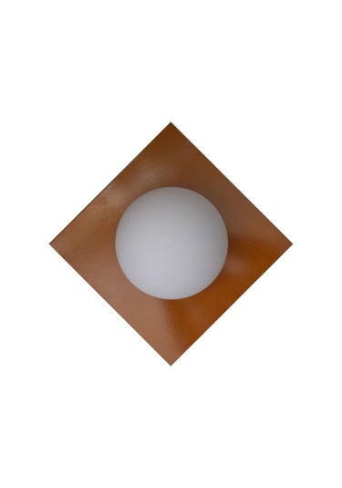 Kare Aplik Kahverengi Kahve - Beyaz