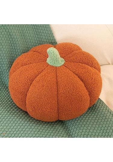 Kahverengi Sevimli Cadılar Bayramı Balkabağı Peluş Atmak Yastık Yumuşak Kadife Yastık Yastık Dekor 30cm