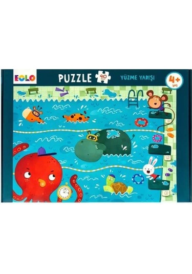 +4 Yaş Yüzme Yarışı Puzzle 40 Parça (Eolo)