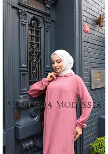 Kadın Pembe Aerobin Uzun Kapşonlu İkili Takım T0221 Pembe