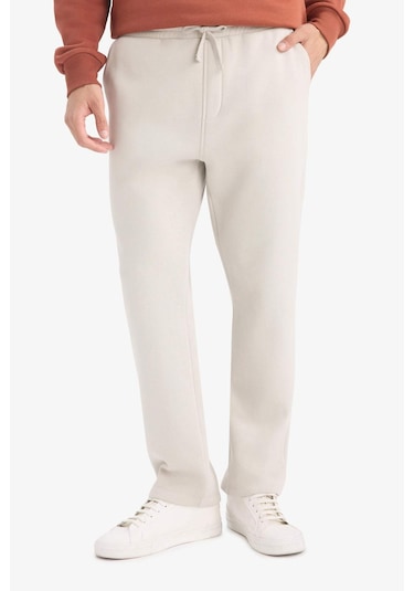 Defacto Regular Fit Beli Bağcıklı Cepli Düz Paça Kalın Eşofman Altı D7836ax25aubg766 Bej