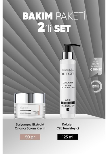 Salyangoz Ekstraktlı Onarıcı Bakım Kremi & Kolajen Cilt Temizleyici Likit Peeling