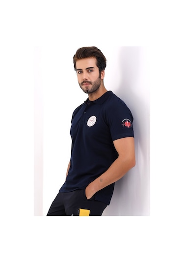Lacivert Paramedik Acil Sağlık Yakalı Tişört