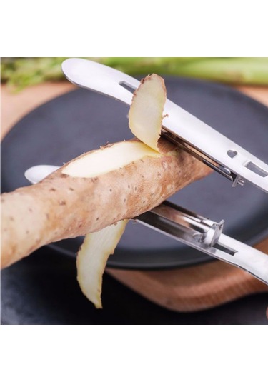 Homyl Paslanmaz Çelik Sebze, Kuşkonmaz Çift Soyucu Mutfak Gümüş