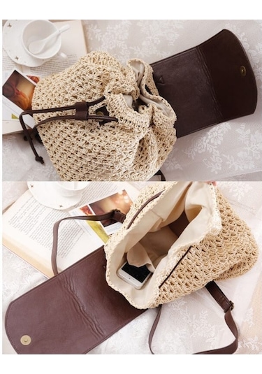 Arion Kağıt İplik Hasır Sırt Çantası Str-1205 Bej