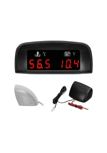 2 İn 1 Universal Araç Dijital Göstergesi Su Sıcaklığı Gerilim Ölçer Voltmetre 936v 18npt İle