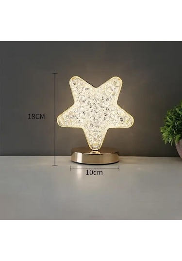 Usb Şarjlı Dokunmatik 3 Modlu Masa Üstü Yıldızlı Şarjlı Gece Lambası-1912 Çok Renkli