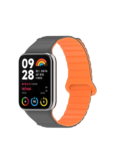 Effox Xiaomi Mi Band 8 Pro Silikon Kordon Krd-105 Strap Kayış-pembe-turuncu