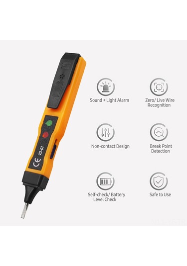 Yifomall "çok Fonksiyonlu Voltaj Dedektörü: Ac/dc Test, Kablosuz Algılama, Sesli Ve Işıklı Alarm 70-250v "