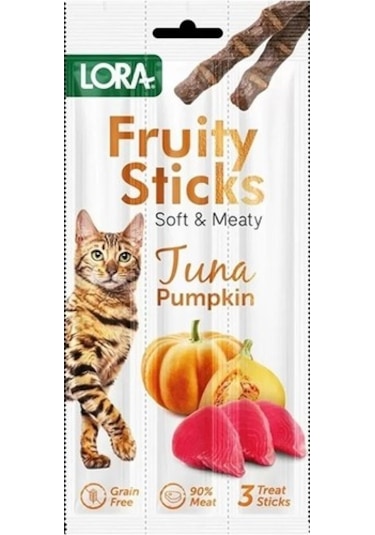 Lora Stick Ton Balıklı Bal Kabaklı Kedi Ödülü 3 x 5 G