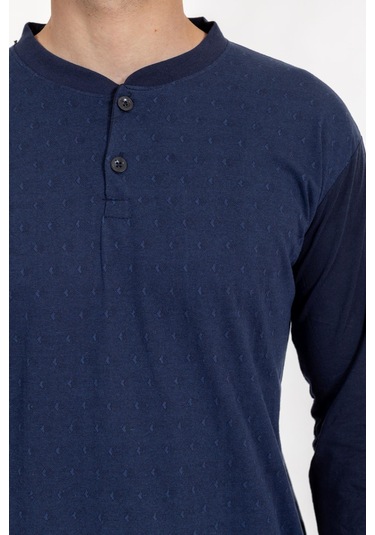 Erkek 1004 Jakarlı Süprem Pijama Takımı Lacivert Lacivert