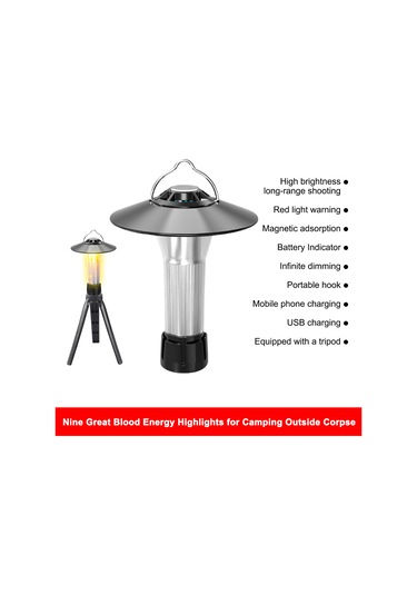 Padalink Usb Şarjlı Kamp Işığı, Seyyar Tripod Ve Kanca, Beyaz/sıcak/kırmızı Işık, Manyetik Kuyruk Kapaklı, Acil Durum Flaş Işığı Gümüş